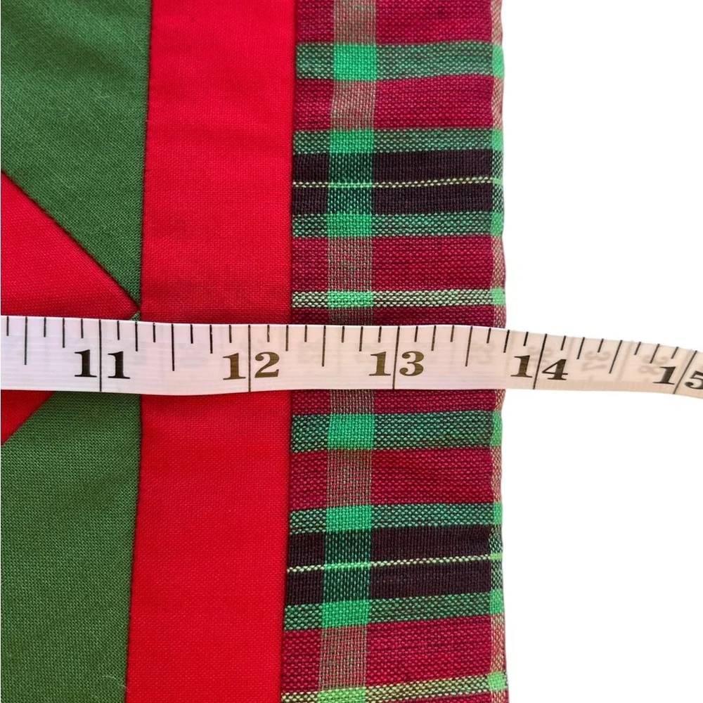 Quilted Holiday Christmas Table Runner Plaid Handmade 41